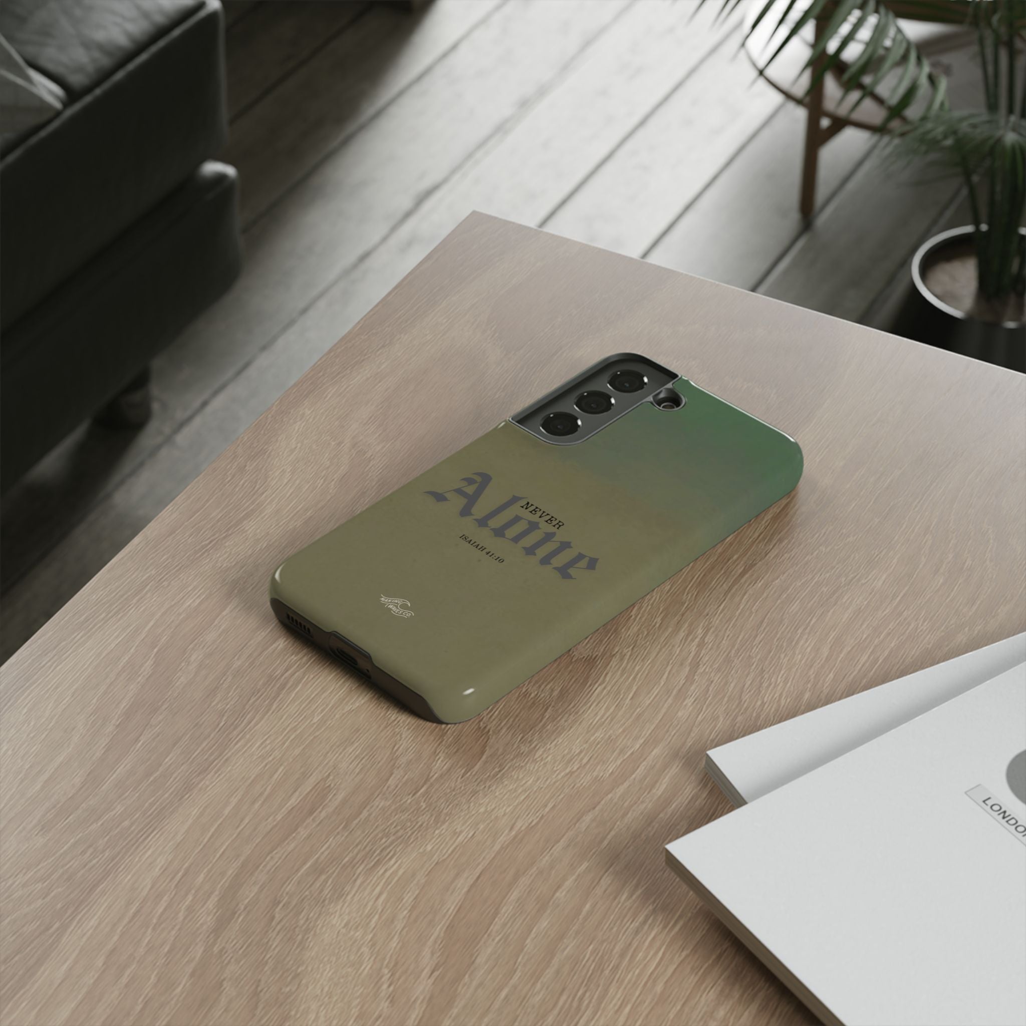 Never Alone Coastal Christian Samsung Phone Case