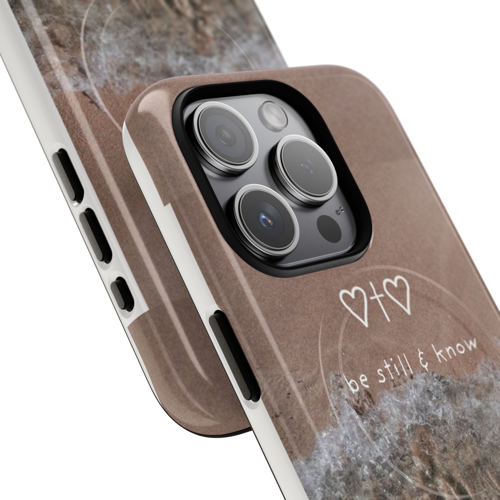 Neutral Coastal Phone Case | “Be Still & Know” Christian Magnetic iPhone Case