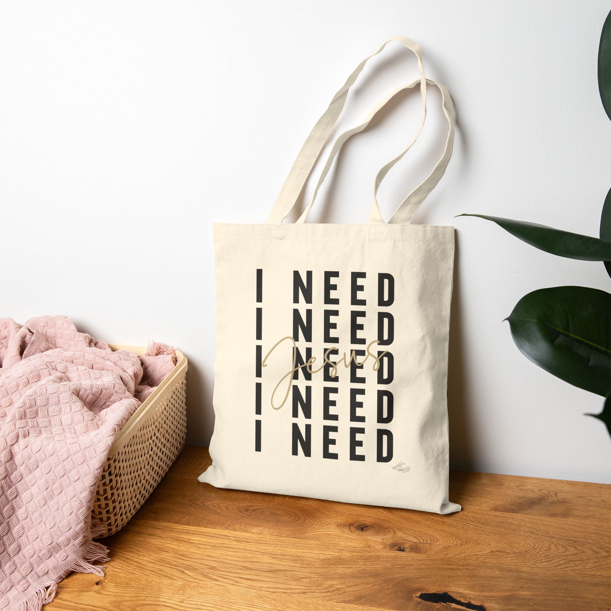 I NEED JESUS Coastal Christian Tote Bag