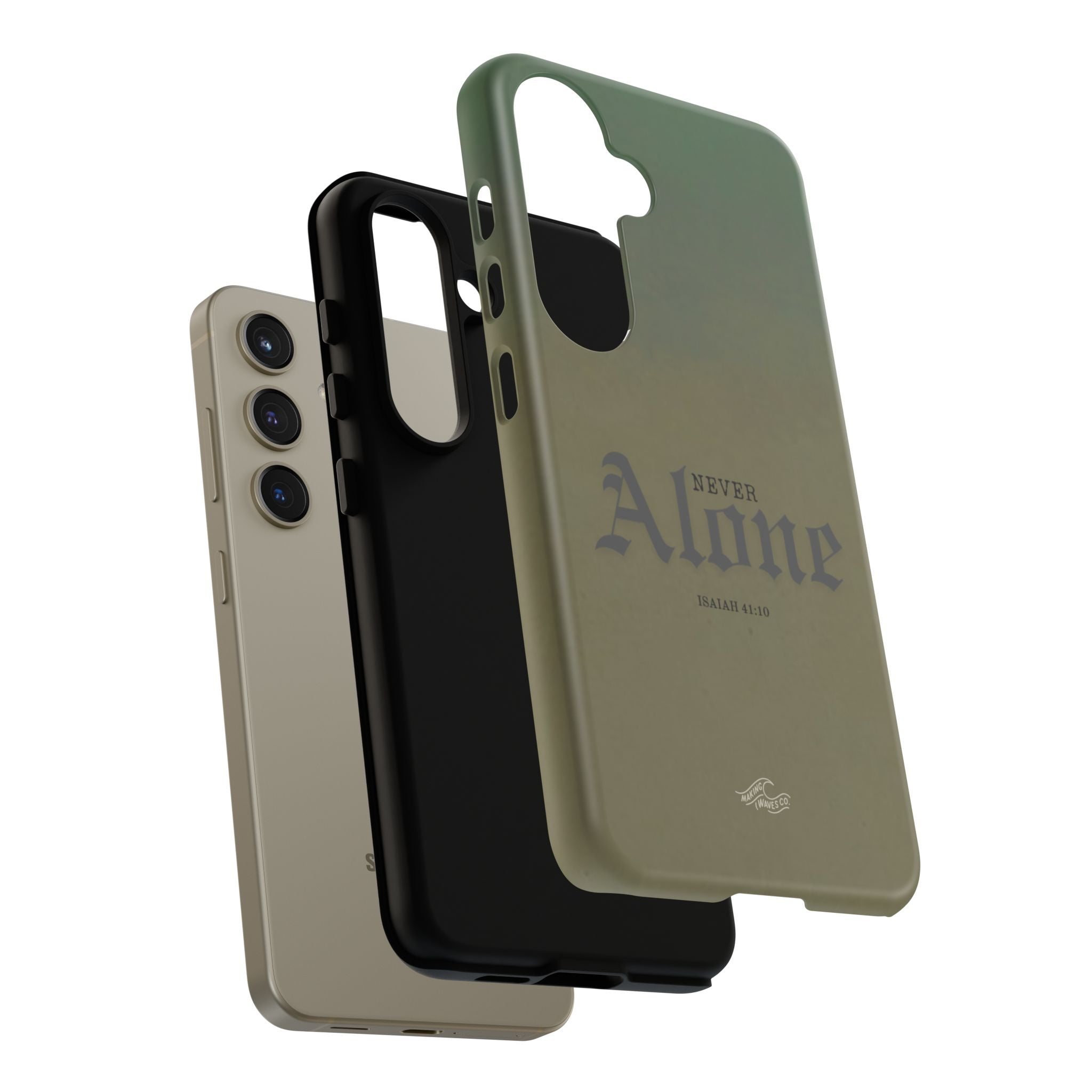 Never Alone Coastal Christian Samsung Phone Case