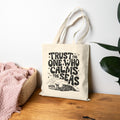 Trust the One Who Calms the Sea Coastal Christian Tote Bag