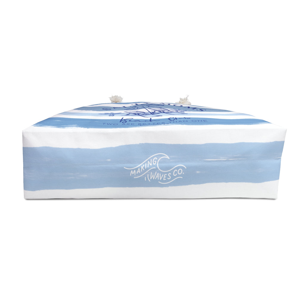Salty Moms Beach Club Oversized Bag – Striped Coastal Tote for Mom Getaways