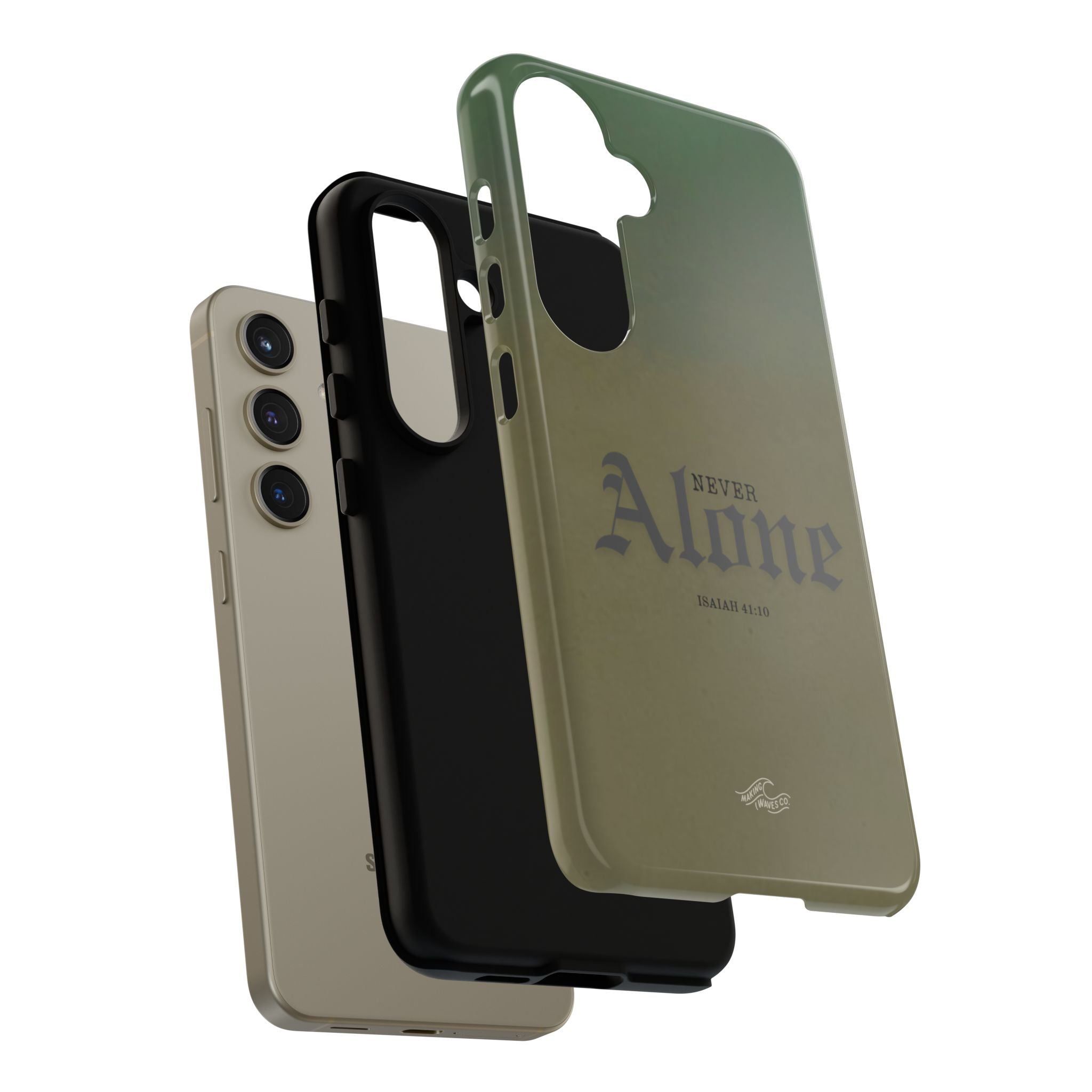 Never Alone Coastal Christian Samsung Phone Case