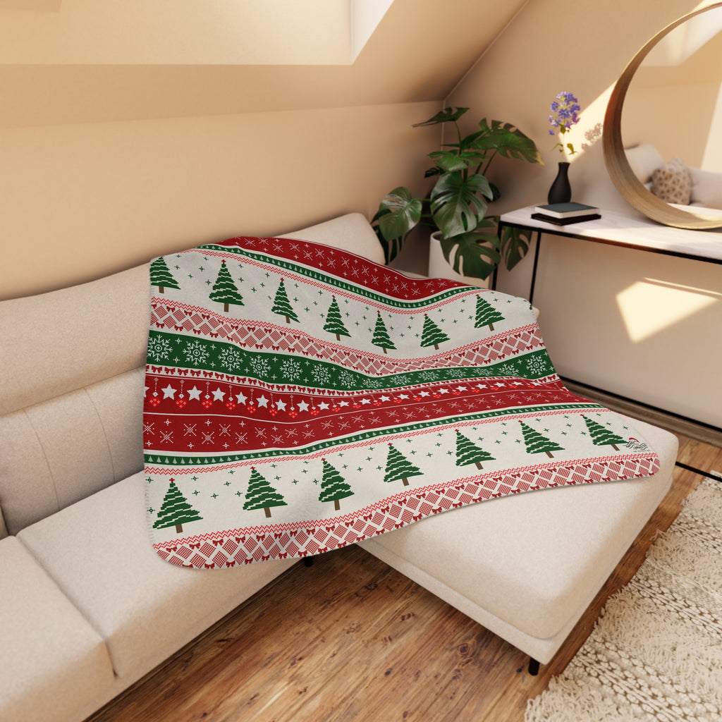 Cozy Tan Holiday Throw Sherpa Blanket
