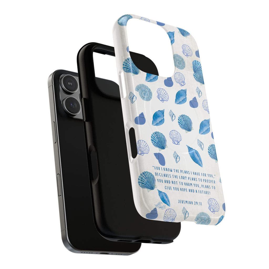 Seashell Coastal Phone Case | Christian iPhone Case— Jeremiah 29:11 Inspirational Magnetic Case
