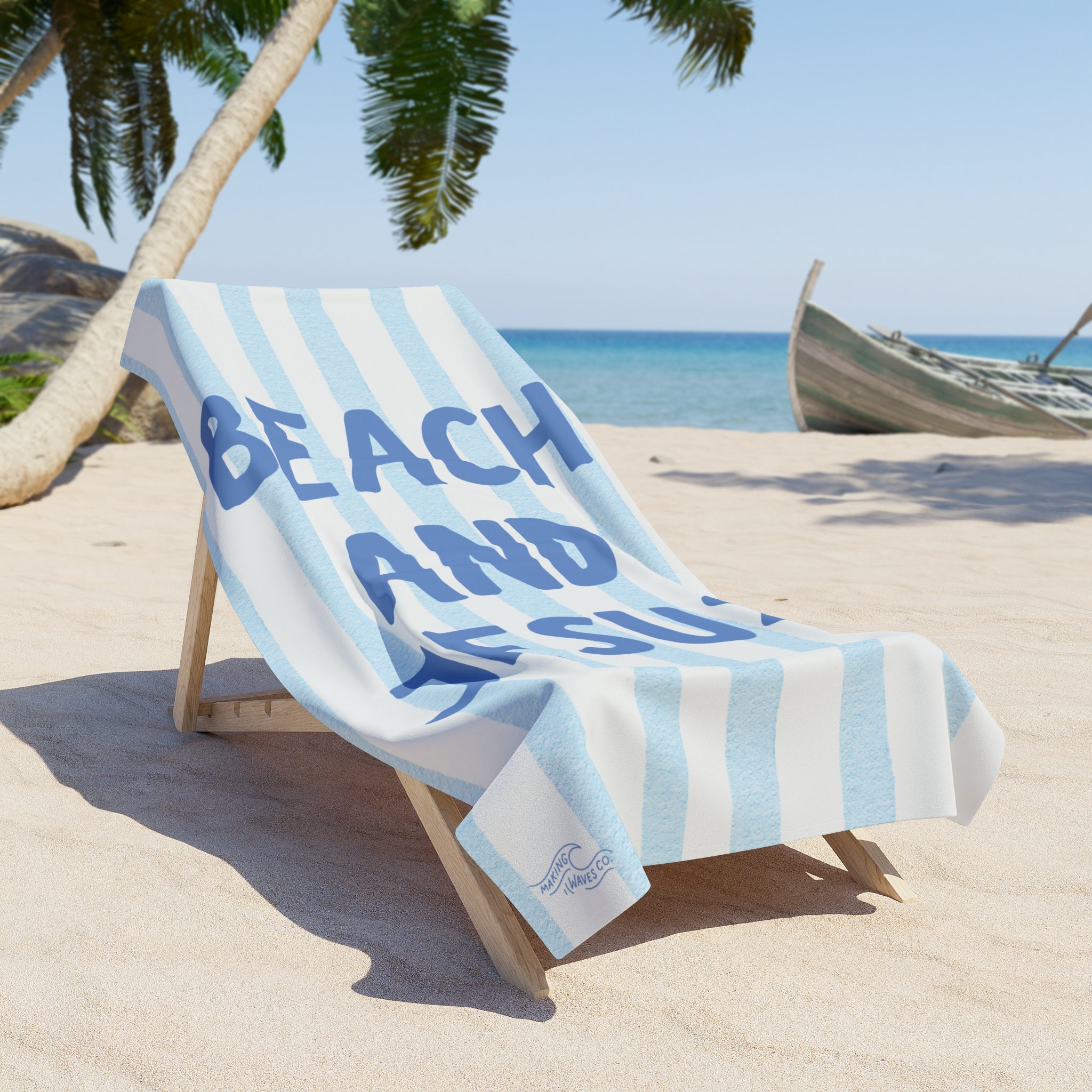 Christian Beach Towel — Coastal Faith 'Beach and Jesus' Design
