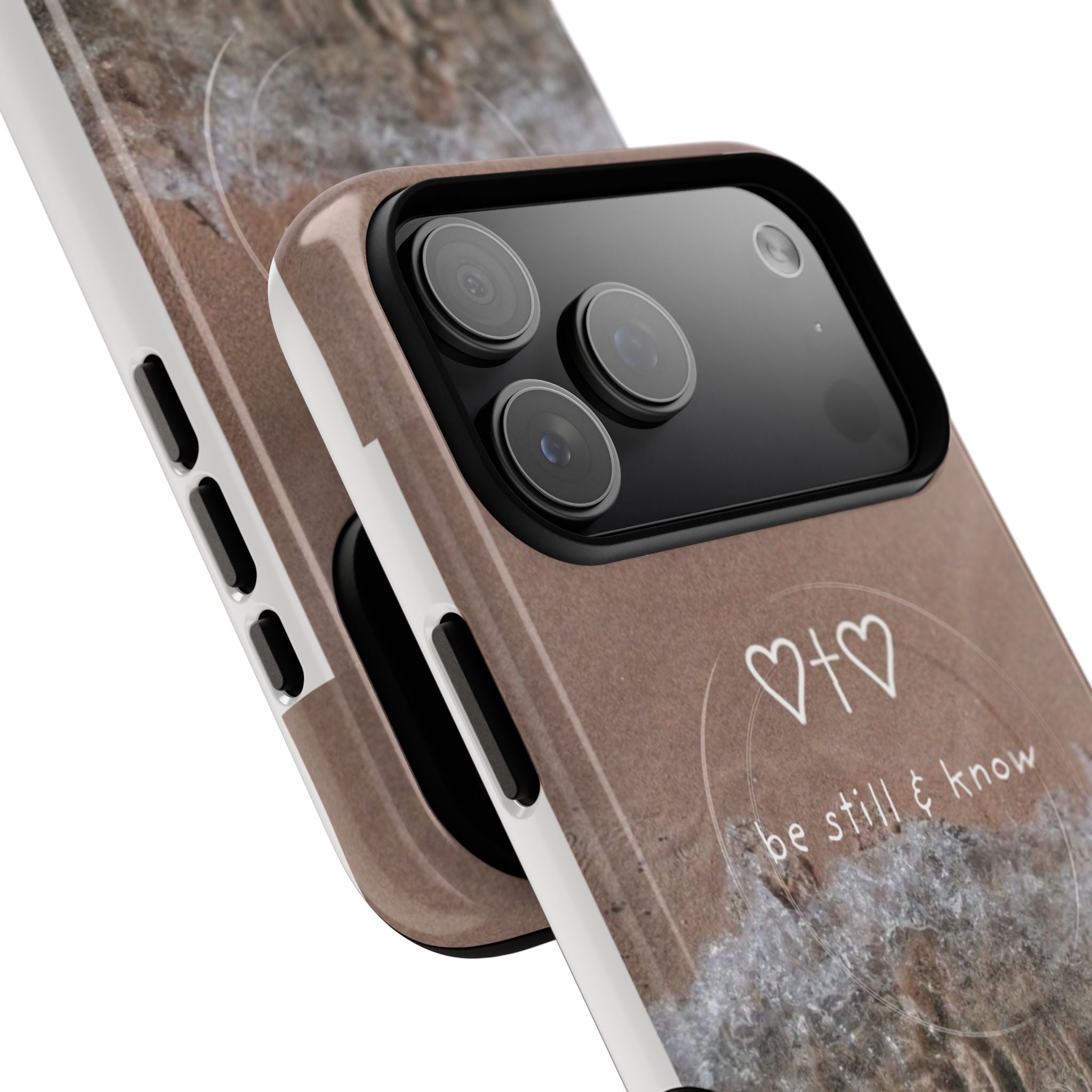 Neutral Coastal Phone Case | “Be Still & Know” Christian Magnetic iPhone Case