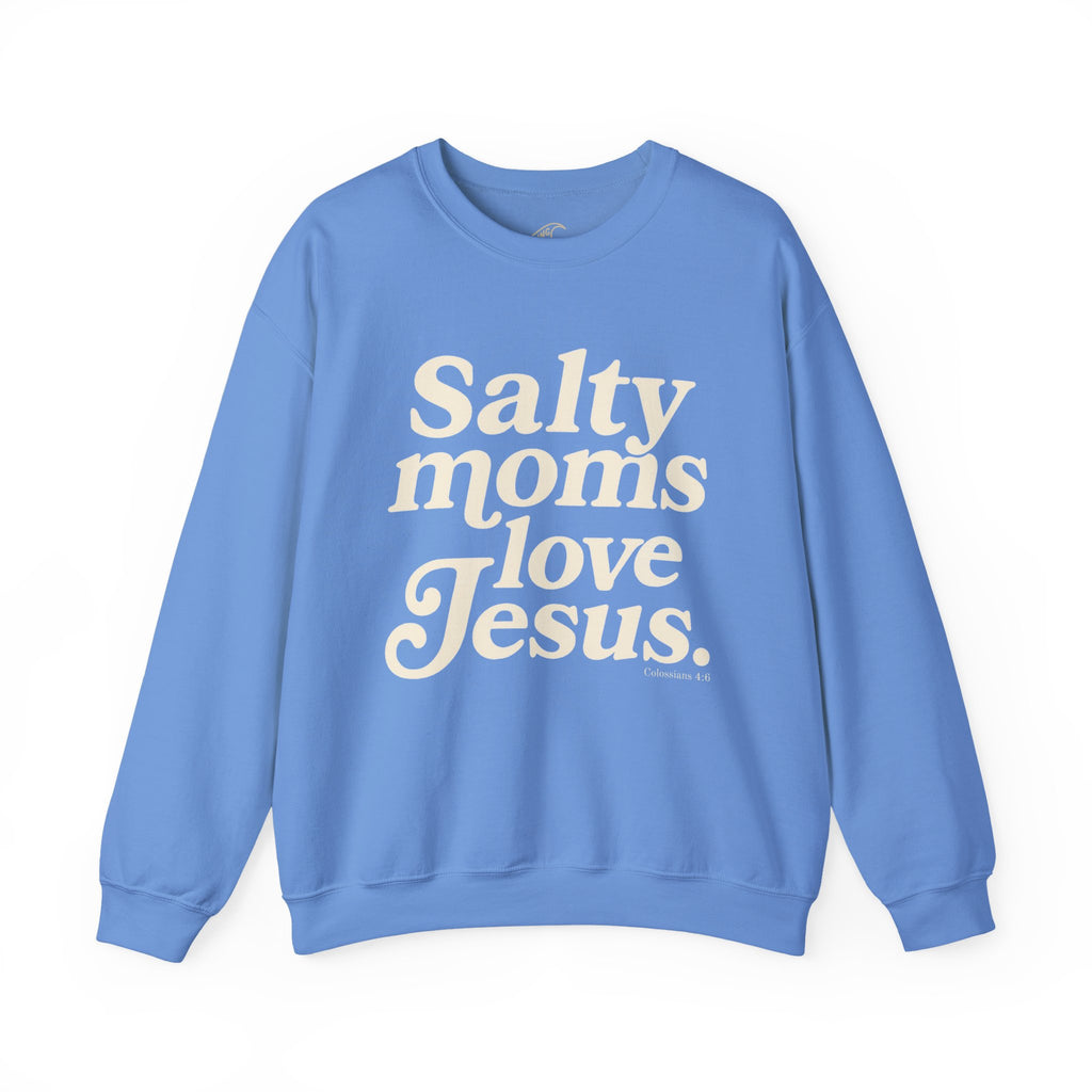 Salty Moms Love Jesus - Coastal Core Crewneck