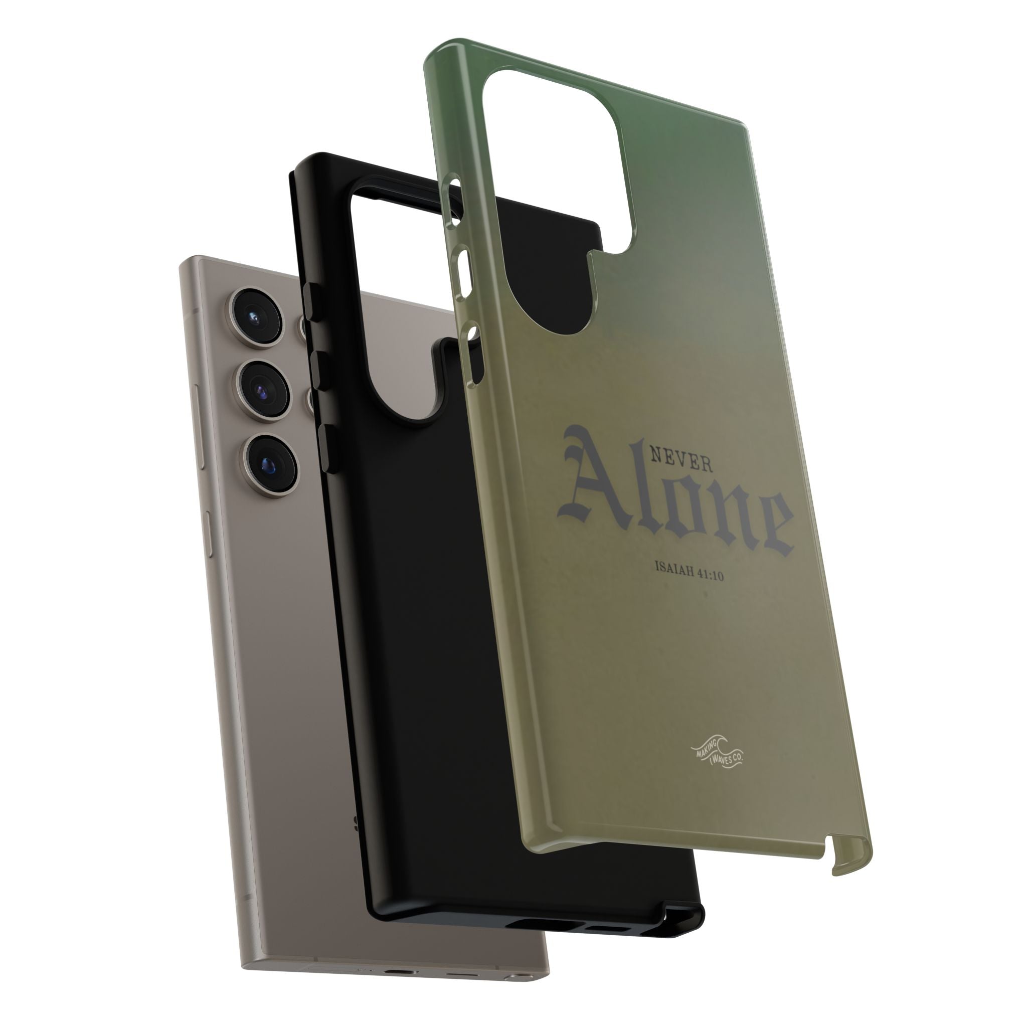 Never Alone Coastal Christian Samsung Phone Case