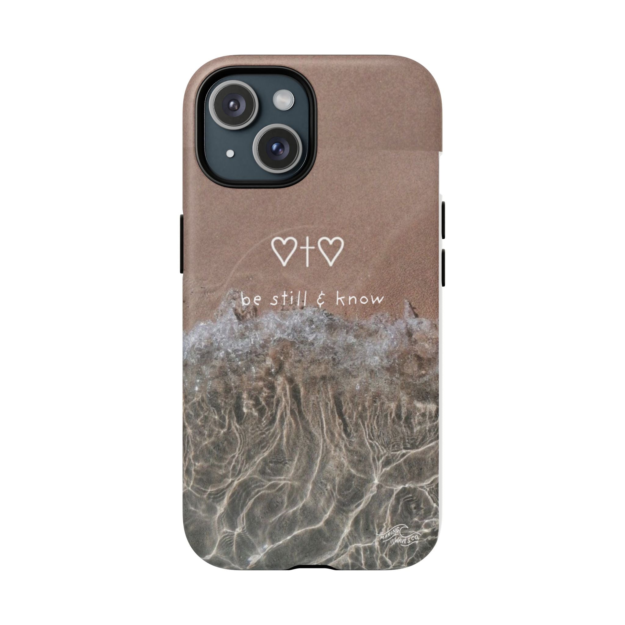 Neutral Coastal Phone Case | “Be Still & Know” Christian Magnetic iPhone Case