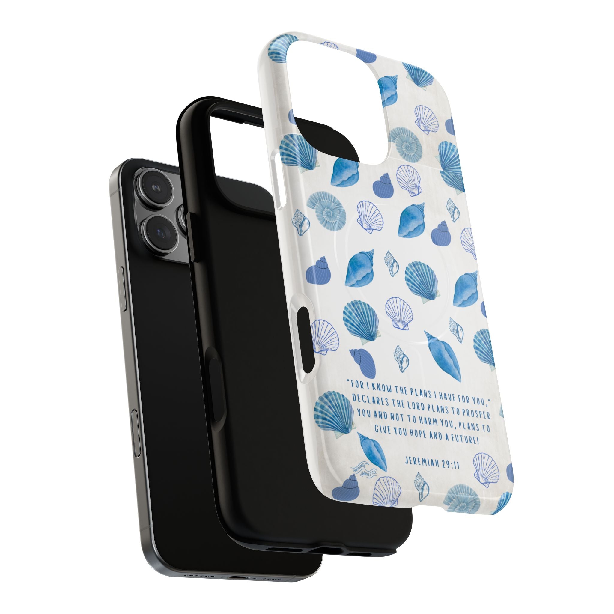 Seashell Coastal Phone Case | Christian iPhone Case— Jeremiah 29:11 Inspirational Magnetic Case