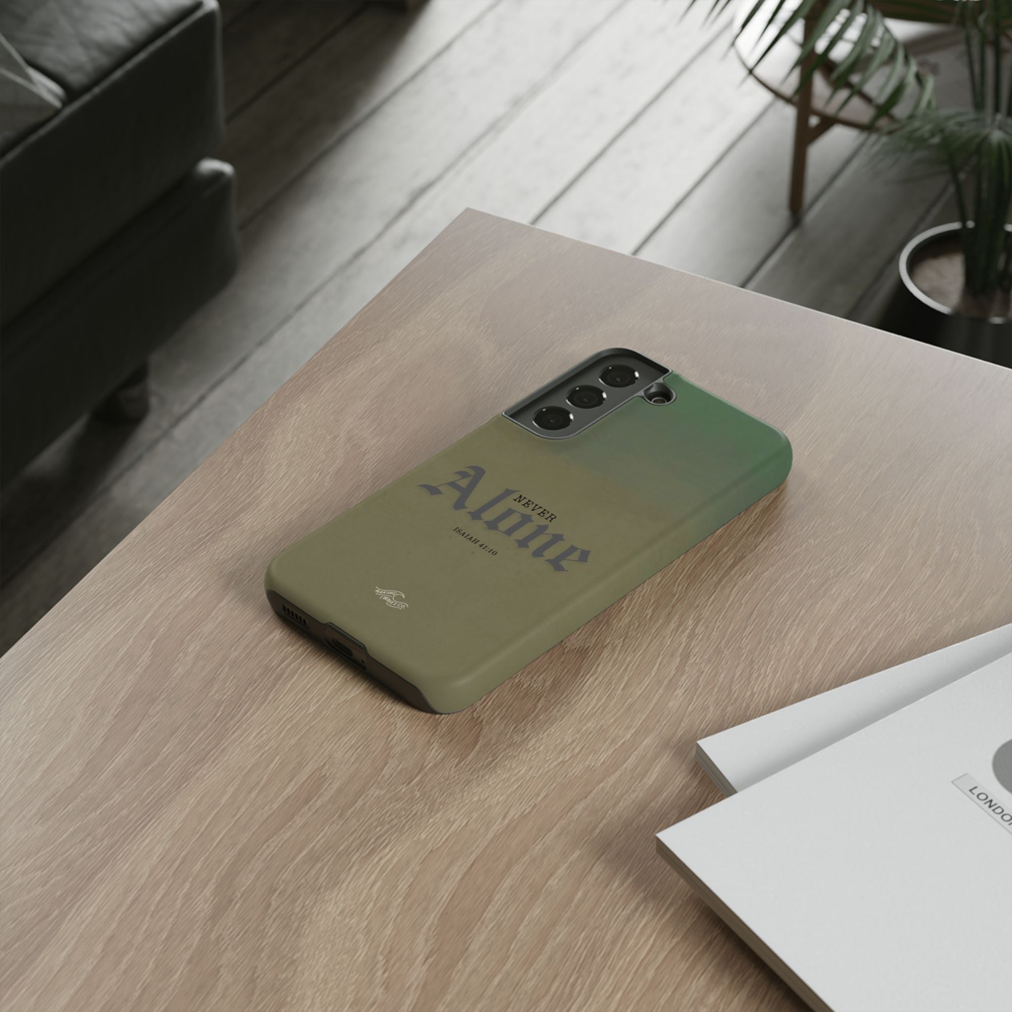 Never Alone Coastal Christian Samsung Phone Case