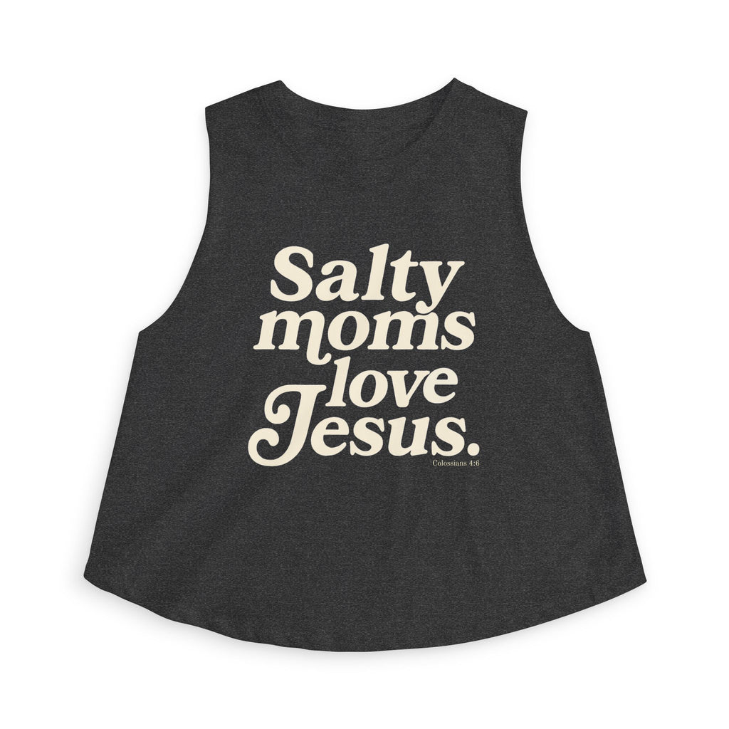 Salty Moms Love Jesus  - Coastal Soft Crop Tank
