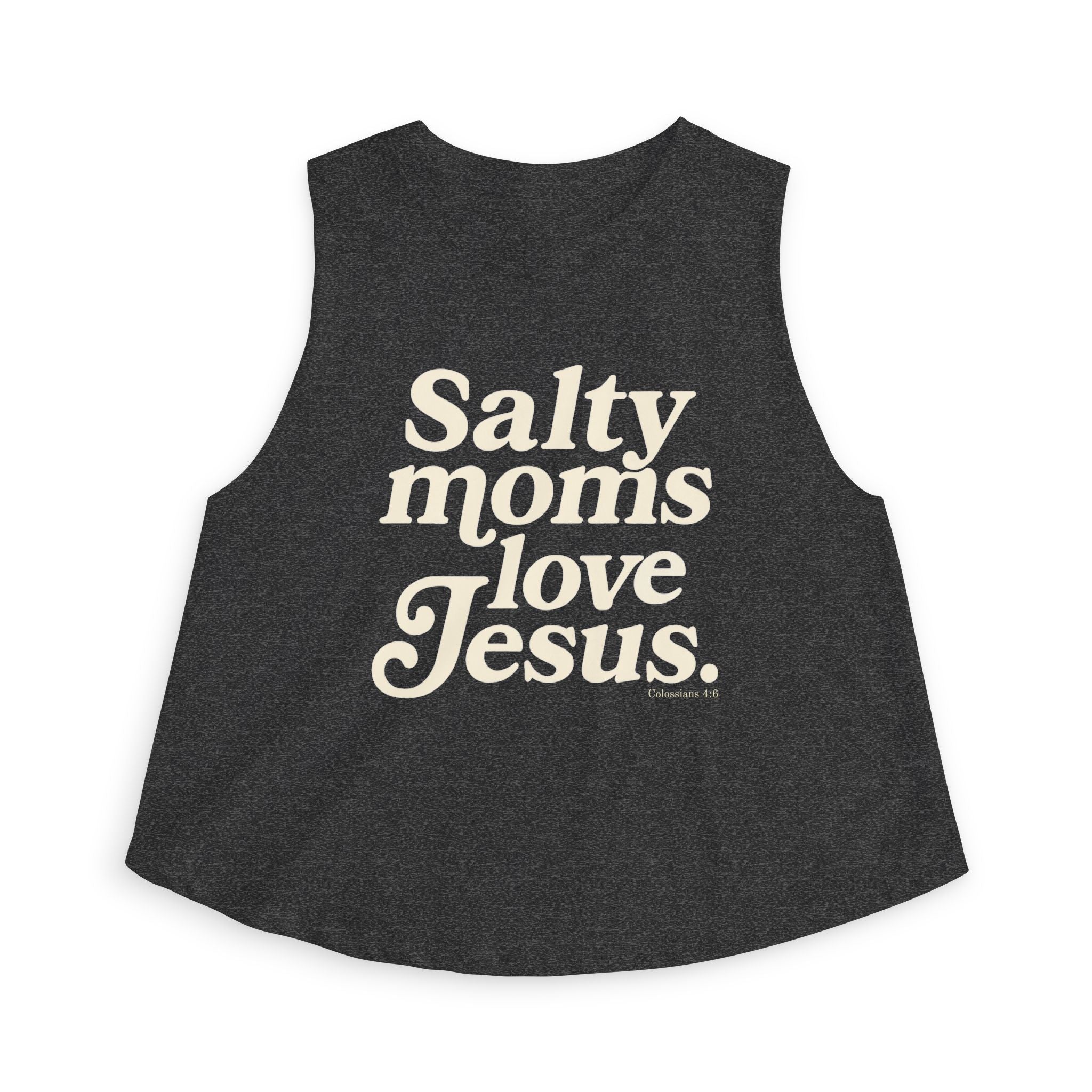 Salty Moms Love Jesus  - Coastal Soft Crop Tank