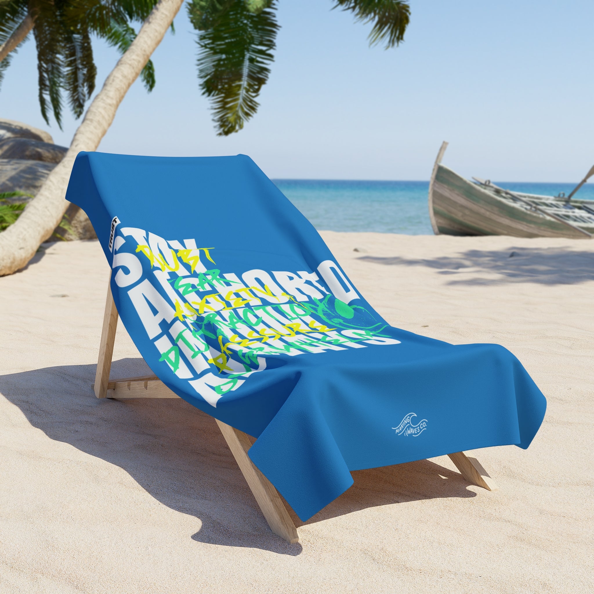 Stay Anchored in Him  — Coastal Christian Beach Towel