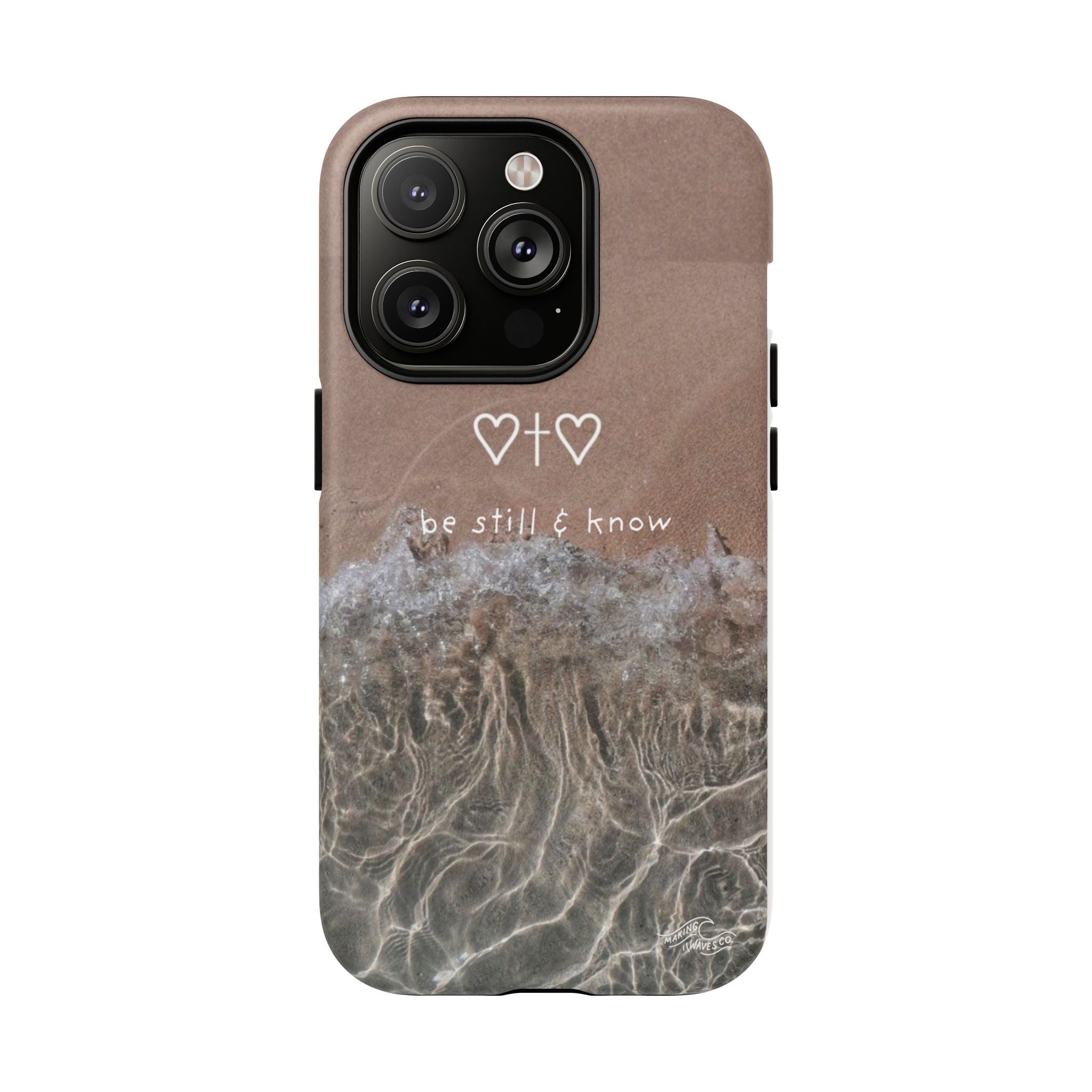 Neutral Coastal Phone Case | “Be Still & Know” Christian Magnetic iPhone Case