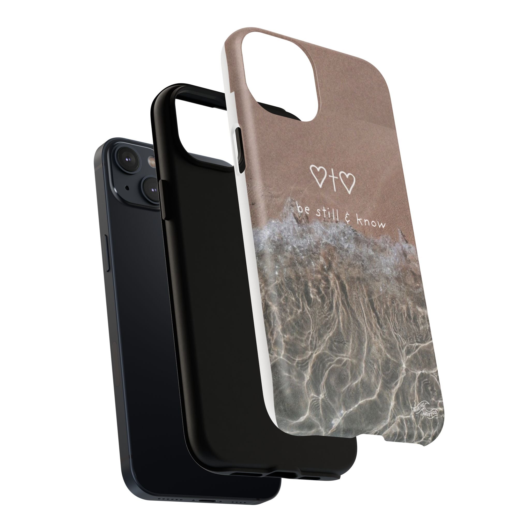 Neutral Coastal Phone Case | “Be Still & Know” Christian Magnetic iPhone Case