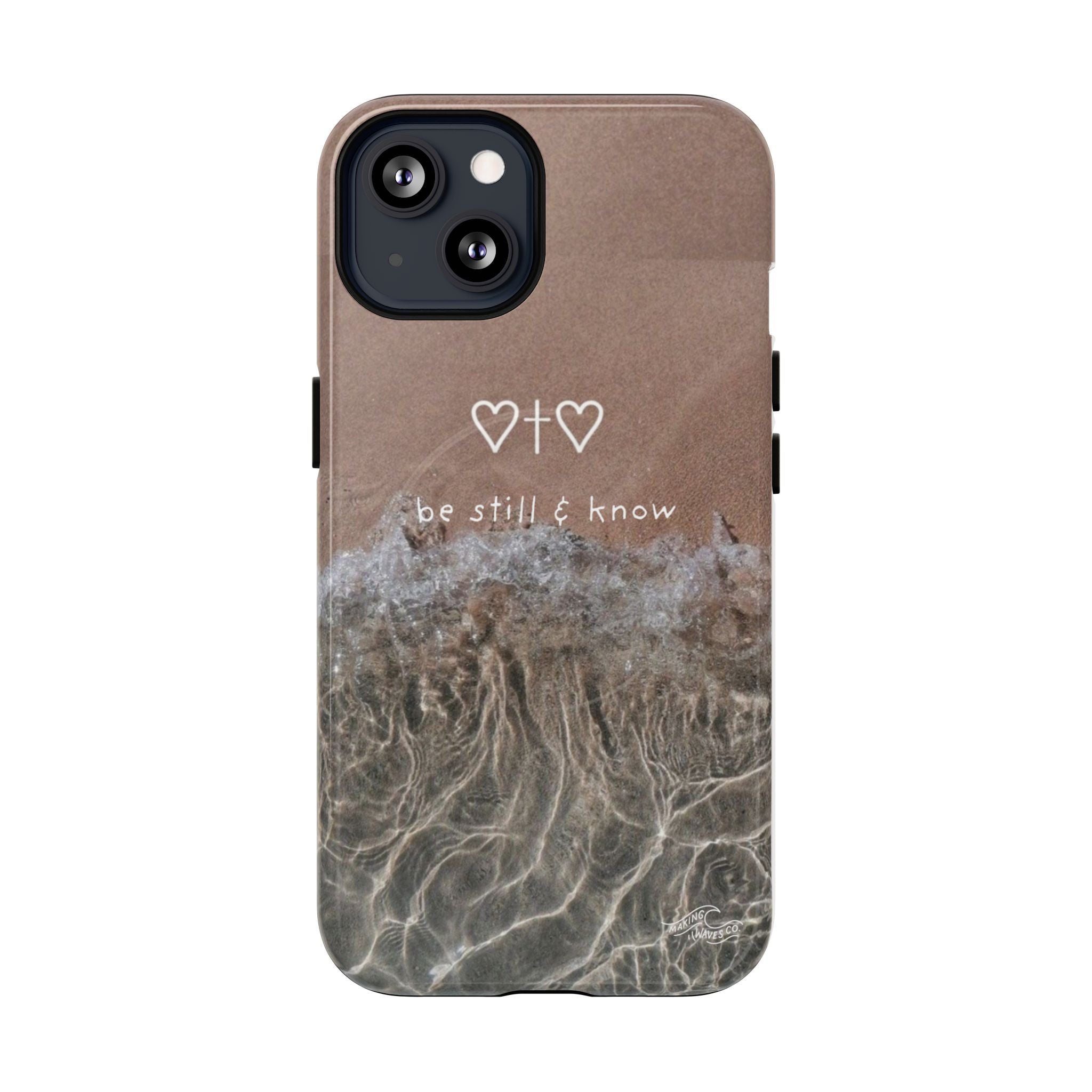 Neutral Coastal Phone Case | “Be Still & Know” Christian Magnetic iPhone Case