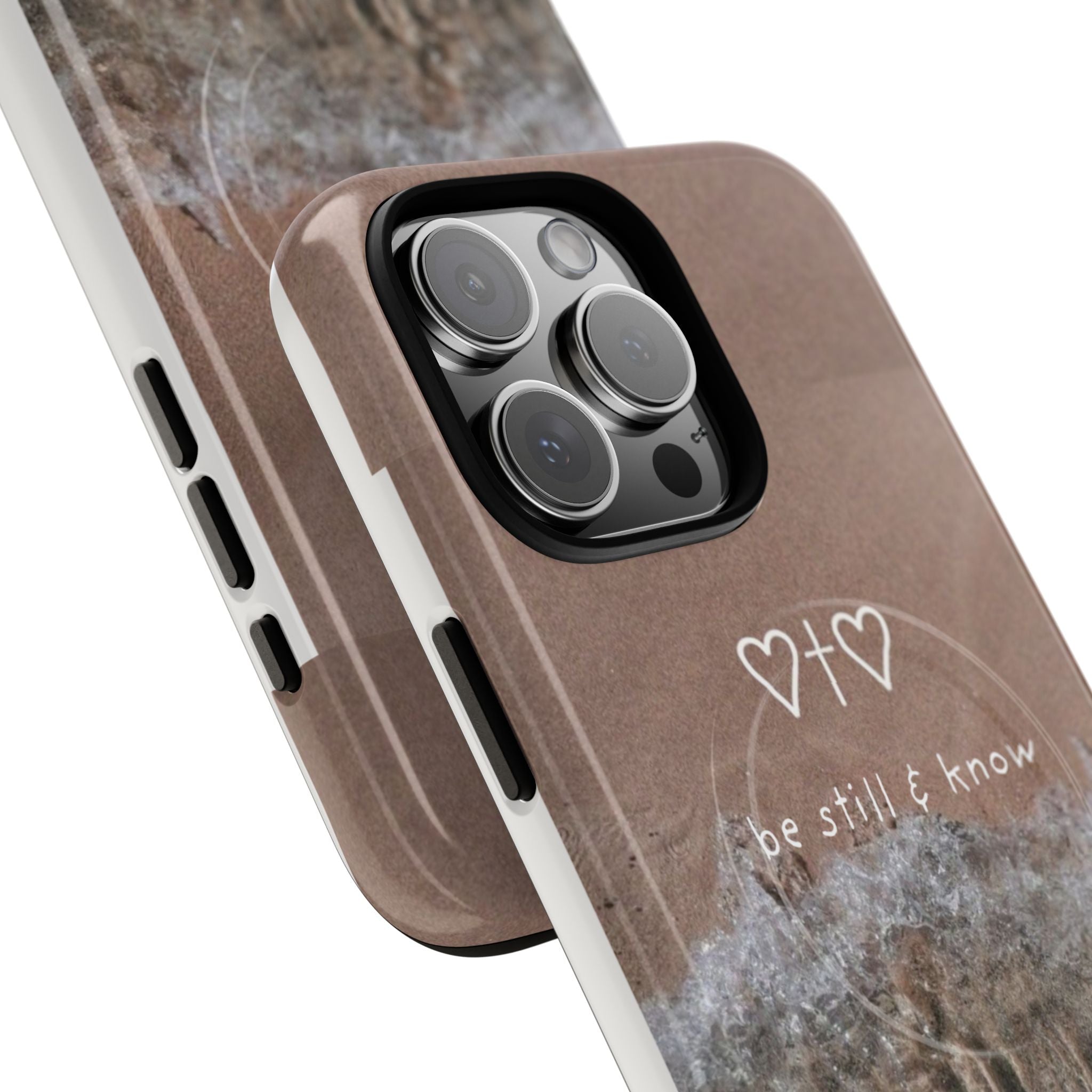 Neutral Coastal Phone Case | “Be Still & Know” Christian Magnetic iPhone Case