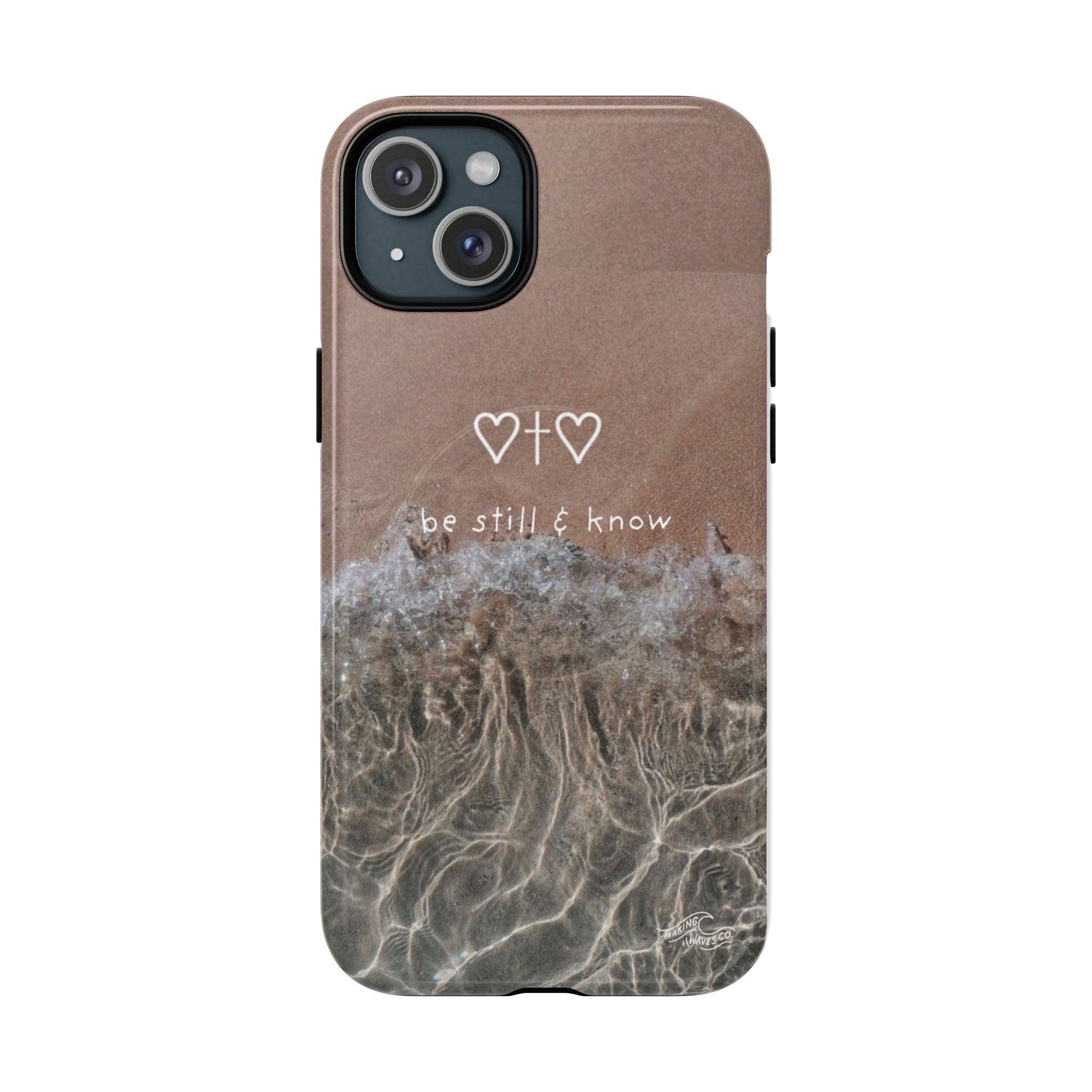 Neutral Coastal Phone Case | “Be Still & Know” Christian Magnetic iPhone Case