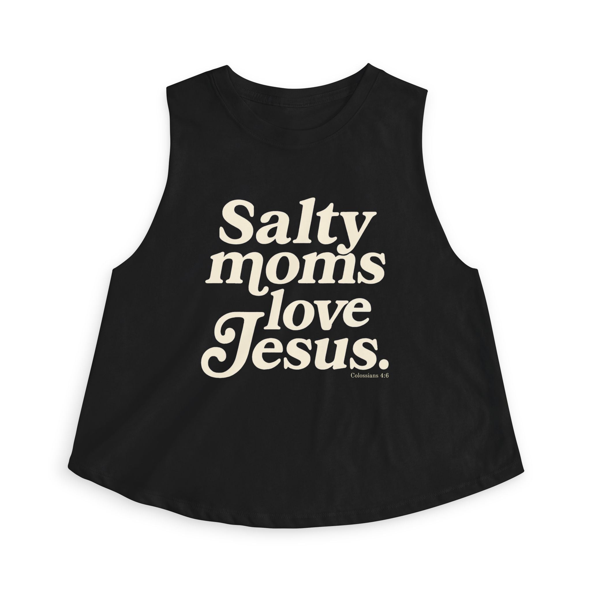 Salty Moms Love Jesus  - Coastal Soft Crop Tank