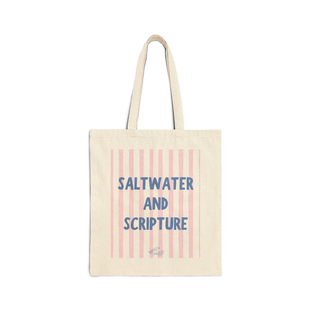 Saltwater & Scripture Coastal Christian Tote Bag