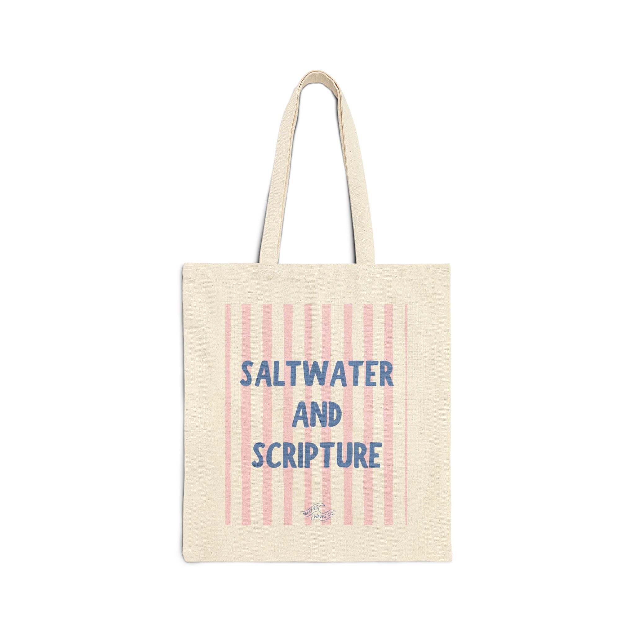 Saltwater & Scripture Coastal Christian Tote Bag
