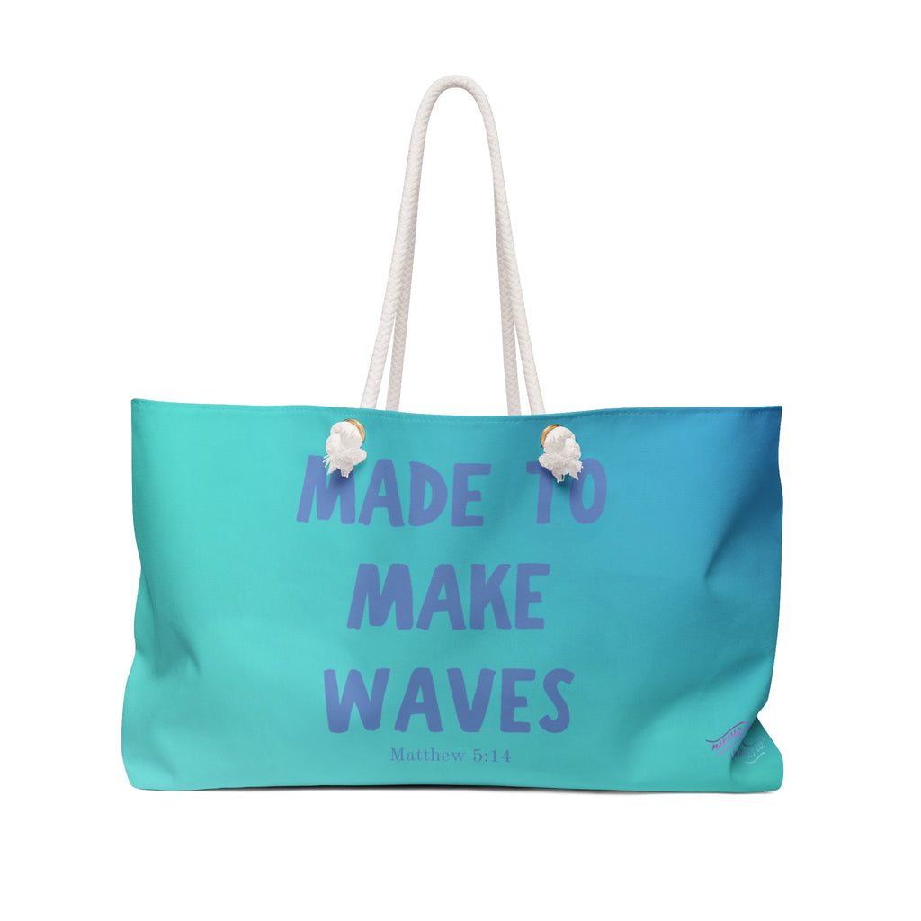 Made to Make Waves Oversized Weekender Tote | Coastal Christian Travel Bag
