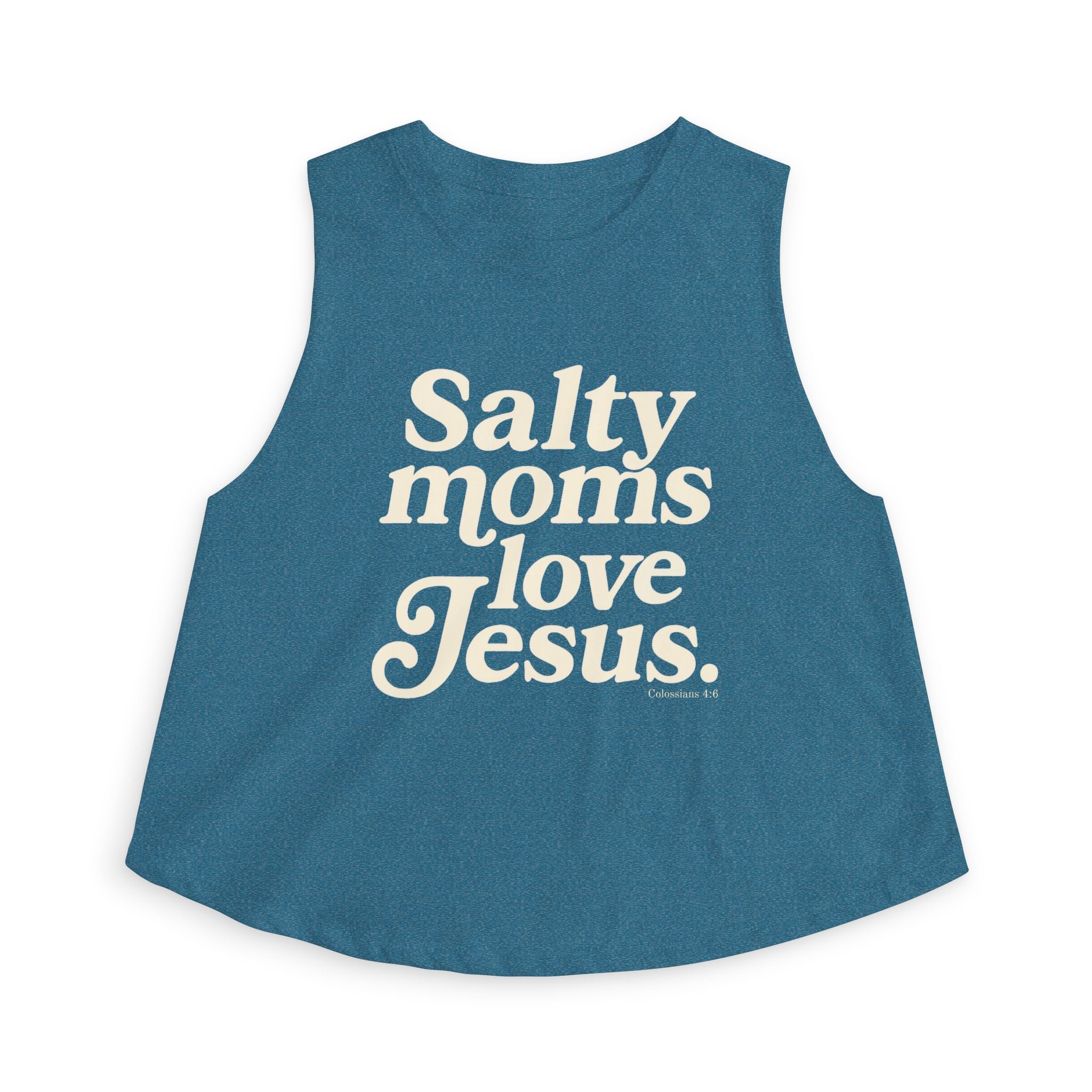 Salty Moms Love Jesus  - Coastal Soft Crop Tank