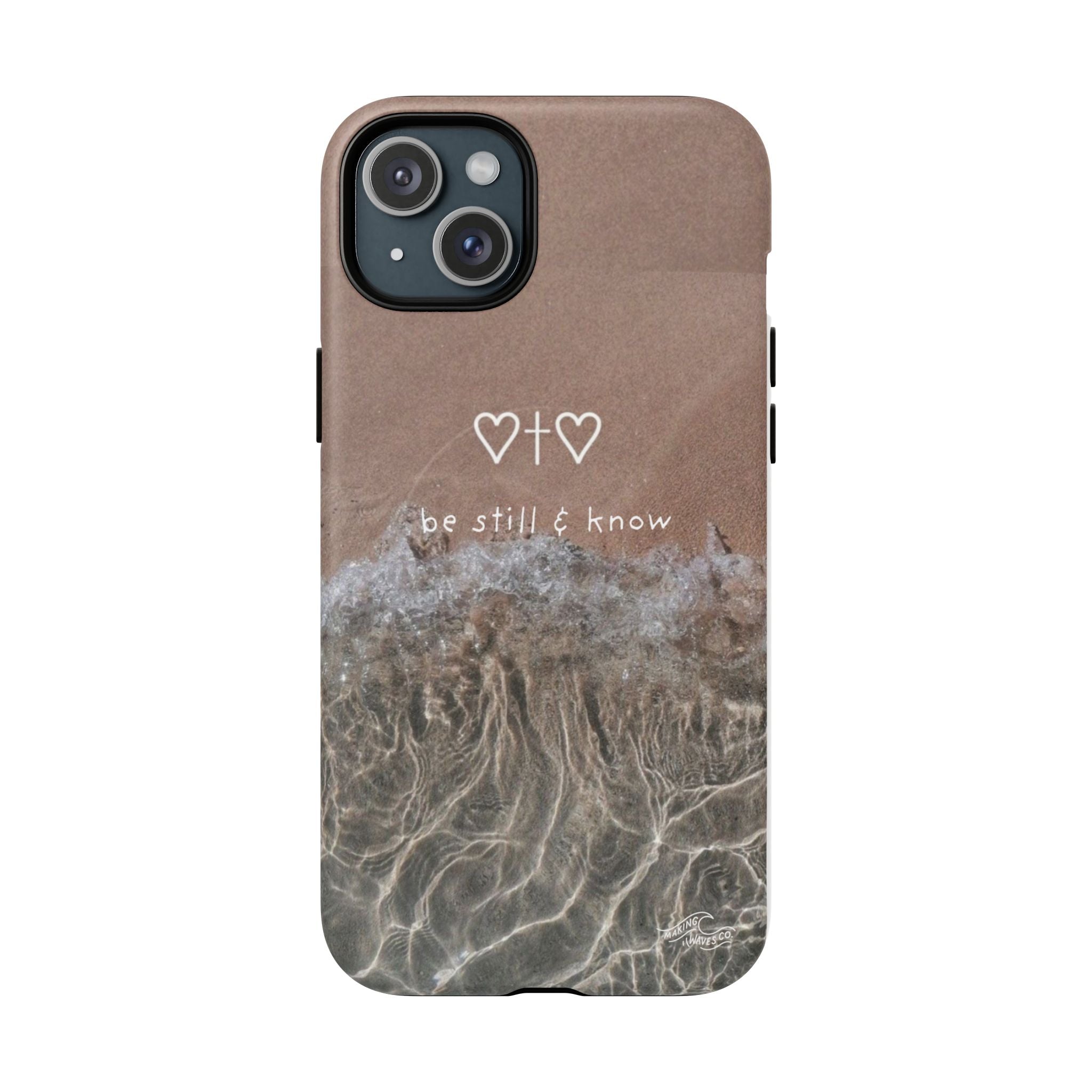 Neutral Coastal Phone Case | “Be Still & Know” Christian Magnetic iPhone Case