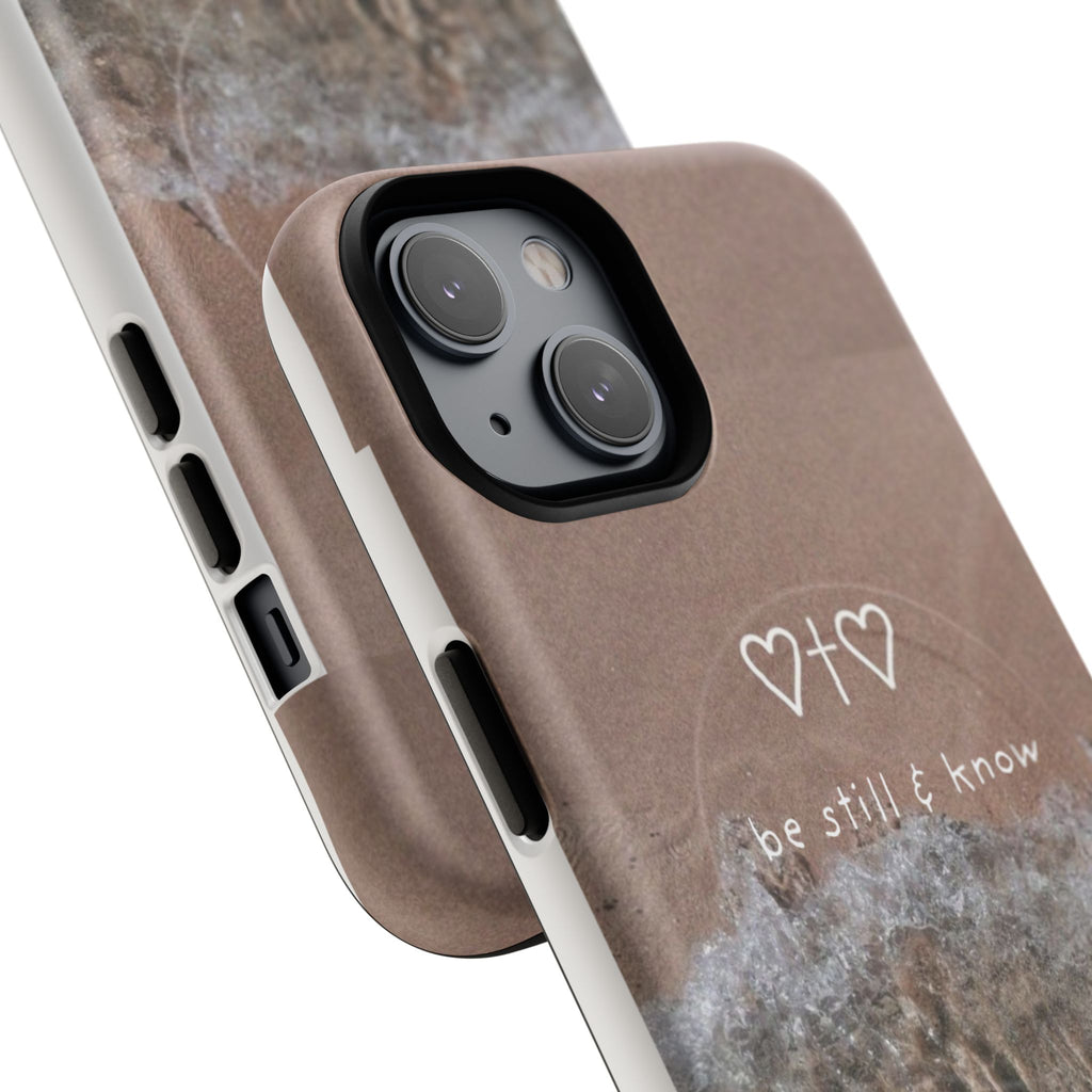 Neutral Coastal Phone Case | “Be Still & Know” Christian Magnetic iPhone Case