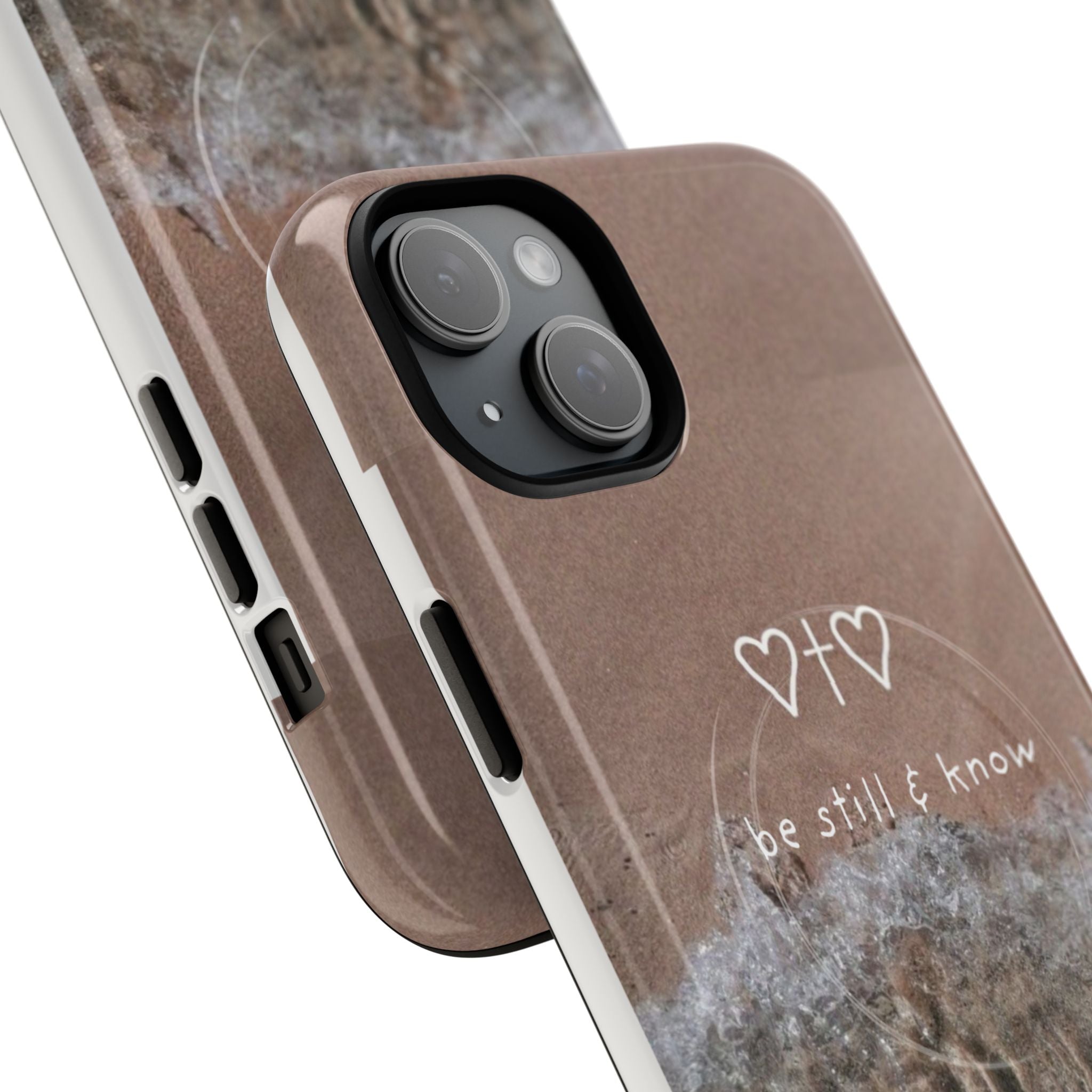 Neutral Coastal Phone Case | “Be Still & Know” Christian Magnetic iPhone Case